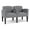 Gray Flannel, variant on Belmont Lounge Reception 2 Seat Tandem Seating / Black Steel Legs / Black