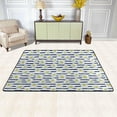 thumbnail image 2 of SKYSONIC 72x48in Daisy Stripe Nautical Area Rug, Watercolor Summer Flowers Non-Slip Floor Carpet for Indoor Living Dining Room and Bedroom Area, 2 of 7
