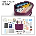 thumbnail image 4 of Fit & Fresh Metro 2-in-1 Quilted Tote, Multipurpose Travel and Work Bag with Insulated Cooler Compartment for Women, Laptop-Friendly, Thermal Insulated, Perfect for Office, Nurse, Teacher, 4 of 9