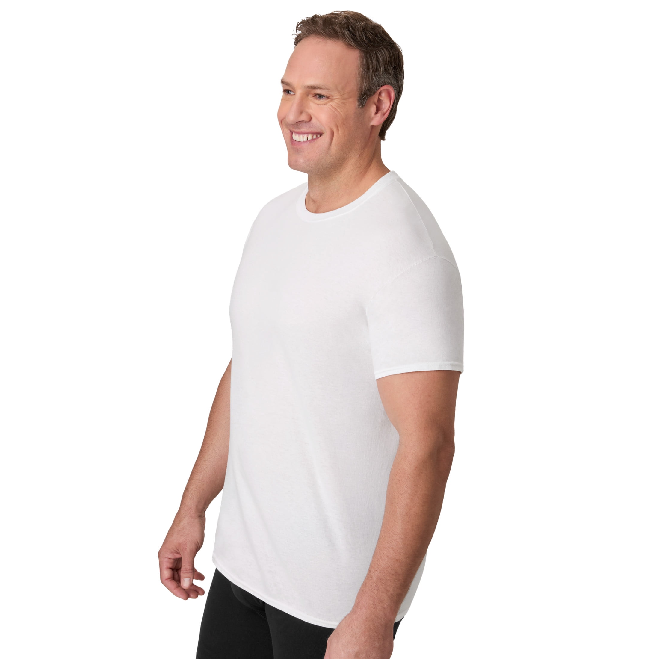 Hanes Tall Man Cotton Undershirt, Longer Length, Crewneck, White, 3-Pack (Big & Tall Sizes)