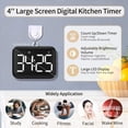 thumbnail image 2 of 4X Digital Kitchen Timer - Magnetic Countdown Count Up Timer with Large LED Display Loud Volume for Cooking and for Kids,4 x digital timer(not include batteries),White&Black, 2 of 7