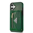 thumbnail image 6 of Mantto Case for iPhone 16, Women Wallet Cover with Crossbody Adjustable Shoulder Strap, Zipper Premium PU Leather Magnetic Back Flip Card Pocket Phone Case For iPhone 16, Green, 6 of 10