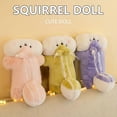 thumbnail image 3 of Muñeco de peluche suave y cálido de ardilla para niños, cojín de sofá de dibujos animados, cojín para ventana salediza, regalo de cumpleaños, morado, 3 of 5