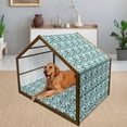 thumbnail image 2 of Grunge Pet House, Vintage Pattern with Worn out Retro Rhombuses Background Colorful Abstract Shapes, Outdoor & Indoor Portable Dog Kennel with Pillow and Cover, 5 Sizes, Multicolor, by Ambesonne, 2 of 4