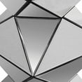 thumbnail image 3 of 20 Inch Modern End Table Square Mirror Top Silver Geometric Pedestal Base - Saltoro Sherpi, 3 of 5