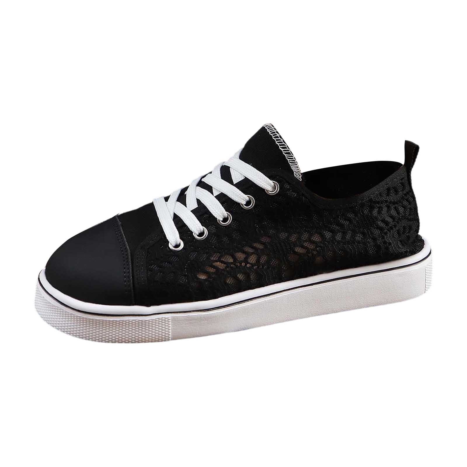 Oktoberfest Thin Breathable Mesh Lace up Casual Flat Comfortable Athletic Walking Shoes Lightweight Fashionable Shoes for Women for Spring and Summer Black 39