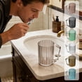 thumbnail image 7 of COM1950s Toothbrush Cup, Mouthwash Cup, Bathroom Cup, Plastic Tumbler with Handle, Transparent Rinsing Cup for Bathroom Vanity and Student Dorm Use, 7 of 7