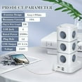 thumbnail image 4 of Power Strip Tower, 12 Electrical Power Strip Sockets (2500W / 10A) with 4 USB Ports, Multi Electrical Sockets, Vertical Power Strip Surge Protector for Home Office, 3M Extension Cord, 4 of 5