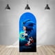 thumbnail image 3 of Fondo de arco de Sonics azul de doble cara para decoración de fiesta de cumpleaños de niños, fondo de fotografía con relámpagos, utilería de estudio de poliéster, 3 of 4