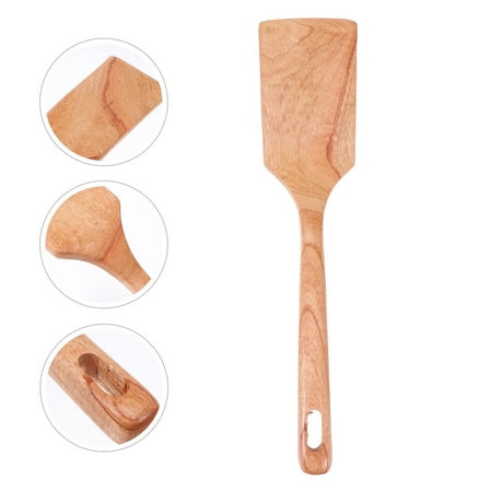 NICEXMAS Flat ula Inclined Wood Turner Cooking ula Yellow Wood 1Pcs for Home Users
