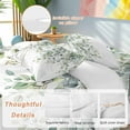 thumbnail image 2 of Queen 4 Piece Bedding Set Summer Eucalyptus Leaf on White Soft Breathable Duvet Cover and Pillowcase,Watercolor Botanical Duvet Cover Set Washable Bed Sheets for Bedroom Dormitory Guest Room, 2 of 9