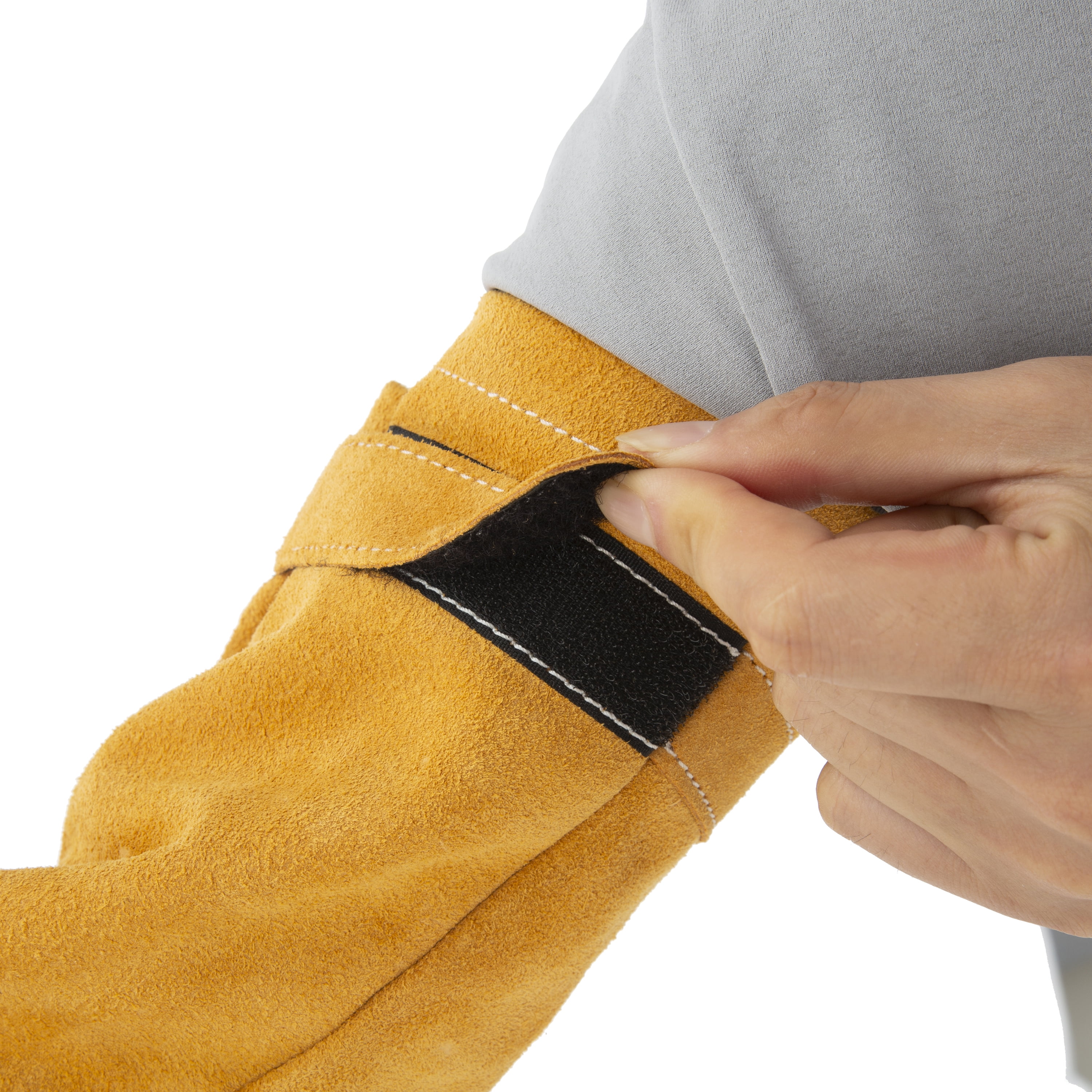 Hyper Tough Leather Welding Work Sleeves Pair - Durable Protection