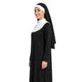 thumbnail image 6 of FASHOFT Halloween Costumes For Women Nun Habit Cosplay Outfit Easter Religious Role Play Fancy Dress For Holiday Party Halloween Costume Black L, 6 of 7