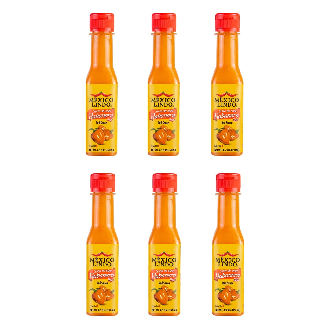 Mexico Lindo Habanero Hot Sauce Red 4.5 Oz Pack of 6