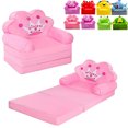 3 In 1 Kids Sofa Couch Fold Out Foldable Princess Toddler Chair Bed