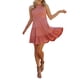 thumbnail image 4 of VISgogo Vestido Casual para Mujer, Cuello Redondo Sin Mangas Color Sólido Jersey Fruncido Línea A Mini Vestidos VISgogo moda, 4 of 9
