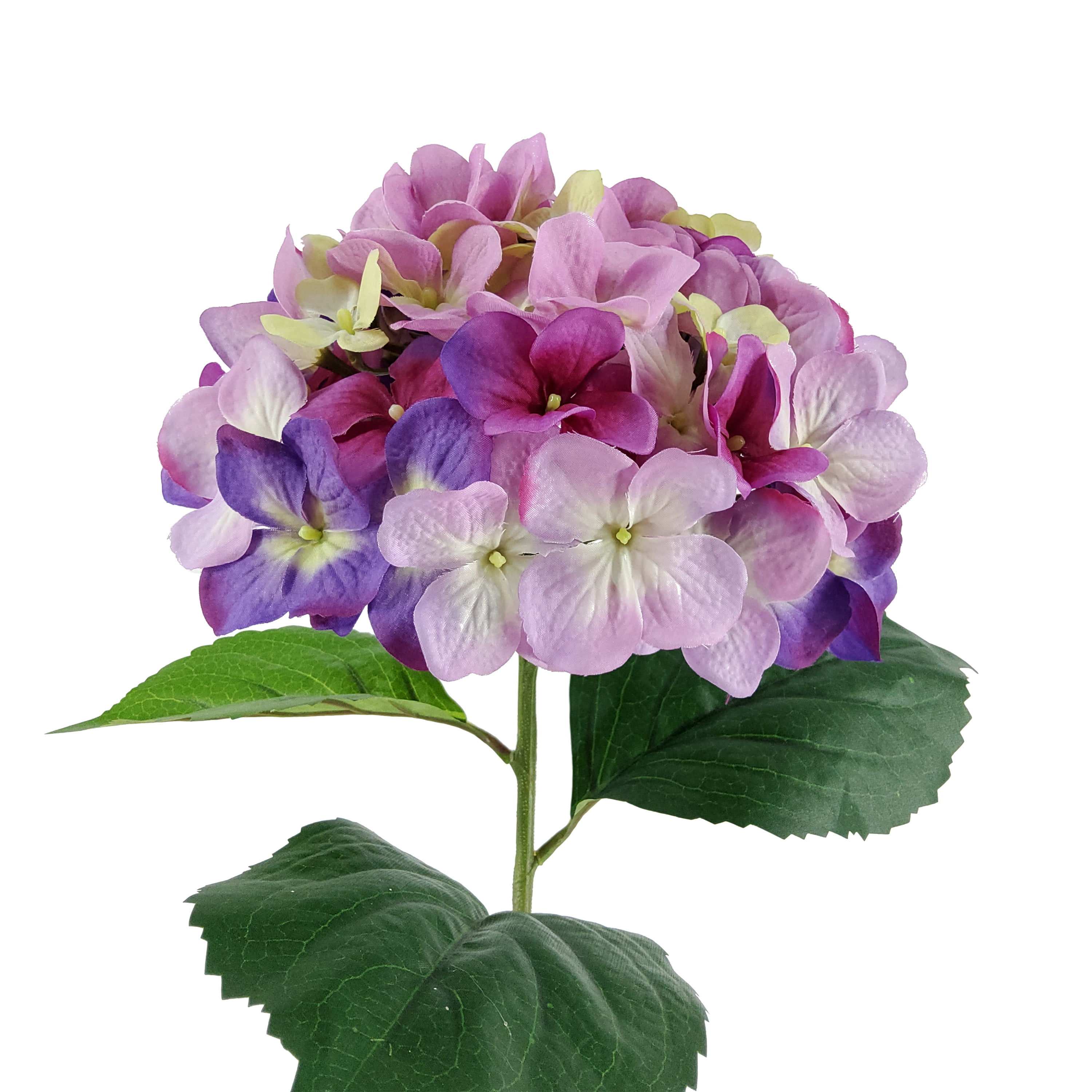 Mainstays Indoor Artificial Hydrangea Flower Stem, 30.5 in, Polyester, Purple