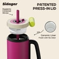 thumbnail image 6 of Sidagar 36 oz Stainless Steel Vacuum Insulated Ceramic Lined Tumbler, Fuchsia Berry Purple, 6 of 9