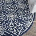 thumbnail image 6 of Nourison Jubilant Geometric Floral Navy/Ivory 5'3" x round Area Rug, (5' Round), 6 of 9
