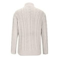 thumbnail image 6 of successthop Knitted Sweaters Women Cable Knit Long Sleeve Tops Crewneck Pullover Outwear Ribbed Cuff Solid Clothes Beige, 6 of 8