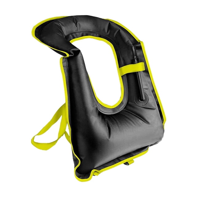 Toystoory Chaleco de flotabilidad inflable grueso de PVC para flotar y derivar cinta fija de poliéster TP con Chalecos salvavidas y chalecos negro
