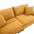 thumbnail image 3 of Corduroy With Pillows - Comfy 23in Spacious Deep Seat, Structure, For Bedroom, Apartment, Yellow Sleeper Couch Spacious, Pillows, Bedroom, 3 of 6