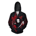 thumbnail image 2 of Sudadera con capucha informal de otoño para hombre, sudadera con capucha con estampado de calavera y serpiente, sudadera holgada con capucha, ropa urbana gótica para hombre, 2 of 4
