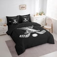 thumbnail image 3 of Homewish Kids Teens Ice Hockey Bedding Comforter Set 7-Piece for Boys Girls, Black Gray Monogrammed King Bedding Sets, Sports Theme Bed Sheets, Ultra Soft Home Decoration, 3 of 8