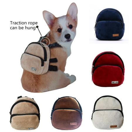 Zksm Mini Size Dog Harness Backpack - Zipper Closure - Adjustable Quick Release - Outdoor Walking Pet Self Carrier Bag