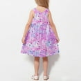 thumbnail image 4 of Ashirexll Robes Filles Sans Manches Col Rond Motif Imprimé Robe en Mélange de Coton Longueur Genou Violet 9 Ans, 4 of 7