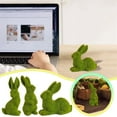 thumbnail image 3 of Resin Flocked Bunny Figurines Green Bunnies for Easter Small Decorative Rabbit Statues for Home Spring Tabletop Centerpiece Outdoor Decorating, 3 of 8