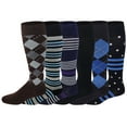 thumbnail image 3 of Graduated Colorful Travel Athletic Cotton Compression Mild (8-15 mm Hg) Knee High Socks 6 Pairs For Men, 3 of 4