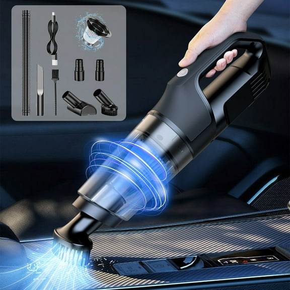 Tuscom Cordless Handheld Vacuum Cleaner, 6000Pa Strong Suction Rechargeable Vacuum for Car and Home, Portable Car Vacuum with 400ml Dust Cup