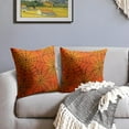 thumbnail image 3 of Halloween Spiderweb Pillow Covers 16x16 Set of 2 Orange Black Spider Web Outdoor Decorative Throw Pillows Halloween Scary Themed Farmhouse Pillowcases Linen Cushion Case Decor for Home Sofa Couch Bed, 3 of 6