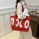 thumbnail image 3 of Bolso de mano con diseño de letras a la moda bolso de hombro de gran capacidad bolso de compras para mujer, 3 of 7