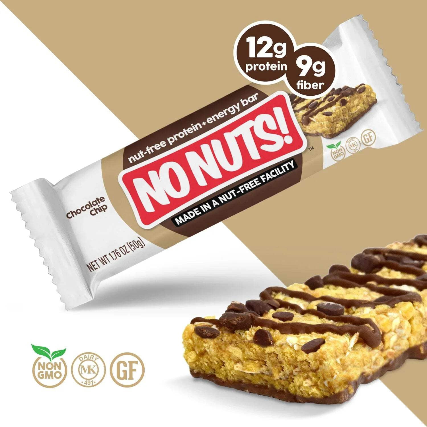 No Nuts! Chocolate Chip Snack Bars - 12 Bar Pack