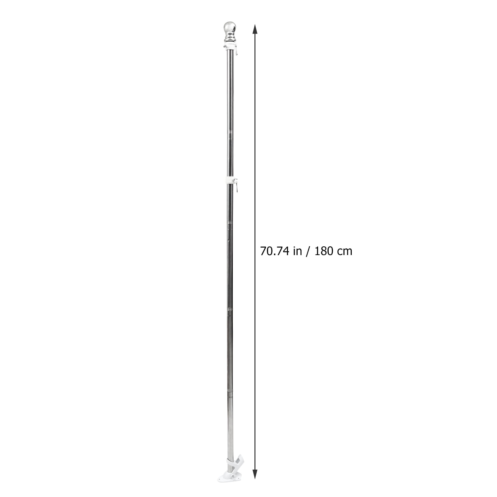 Worgeous Garden Flag Rod Silver 6Pcs 11.8In Stainless Steel