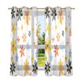 thumbnail image 6 of Yayeee Window Curtains Light Filtering 63"x52" Grommet Panel Pair Home Living Room Decor, Colorful Retro Floral, 6 of 7