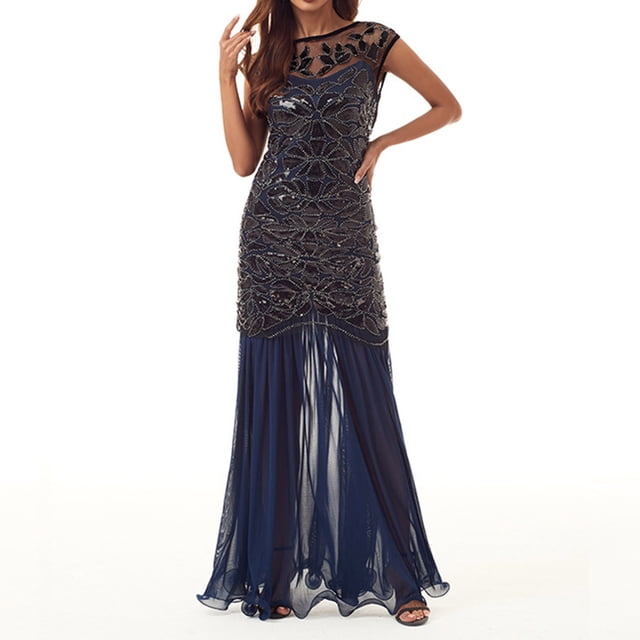 Pisexur Robe à Manches Courtes à Col Rond Longueur Cheville Mode Femmes Confortable Décontractée Assortie Gaze à Paillettes Robe à Manches Courtes à Col Rond Longueur Cheville Robe Femme