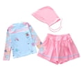 thumbnail image 6 of Girls' Swimsuit 3 Piece Swimsuit Print Long Sleeve Tops with Skirts Sporty Sun Hat for Toddlers Children Swimwear, 6 of 7