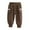 Coffee, variant on VERUGU Baby Pants Toddler Casual Solid Color Versatile Mid Waist Button Up Ankle Pants Long Pants 1-6 Years
