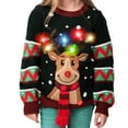 thumbnail image 6 of Joyfy Kid's Christmas Ugly Sweater LED Light-up Reindeer Christmas Sweater Built-in Light Bulb for Boys and Girls, 6 of 10