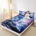 thumbnail image 4 of Homewish Magical Wolf Wildlife Twin Sheet Sets for Teens, Japanese Cherry Blossoms Twin Fitted Sheet, Tokyo Style Flat Sheet, Ultra Soft Bedroom Decor, 3-Piece, 4 of 7