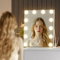 thumbnail image 2 of Hasipu 12" x 14" Hollywood Vanity Mirror with Lights & Bluetooth Speaker White Makeup Mirror with 10X Magnification, 12 Dimmable Bulbs, 2 of 8