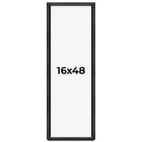 16x48 Frame Black Charcoal Grey Wood Textured Picture Frame | 0.75 Inch Moulding Width | Gunmetal