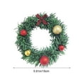 thumbnail image 3 of Artificial Christmas Mini Wreath Mixed Frosted White Pine Red Berry Xmas Balls Pinecones Accent Candle Rings Wreaths for Winter Fireplace Mantels Home Holiday Decorations 6 Inch, 3 of 6