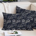 thumbnail image 2 of Vintage Flowers Throw Pillow Covers, Dark Blue Dandelion Plants Pastoral Botanical Soft Breathable Pillow Cases with Invisible Zipper, Queen Size Pillowcases for Couch Bed Sofa Chair 20x30 Inches, 2 of 9
