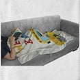 thumbnail image 6 of School Bus Soft Flannel Fleece Throw Blanket, Welcome Back Typography Children Looking out on Their Way to Learning Cartoon, Cozy Plush for Indoor and Outdoor Use, 60" x 80", Multicolor, by Ambesonne, 6 of 6