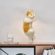 thumbnail image 5 of Estatua de gato de felpa Zulema Blanco Amarillo, 5 of 8