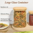 ComSaf 111oz Large Glass Food Storage Jar with Airtight Bamboo Lid